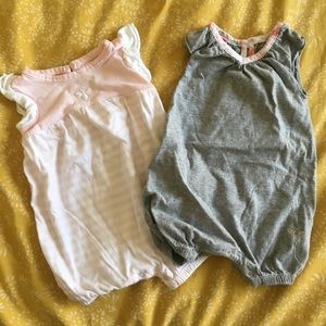 Burt’s bees baby girl rompers